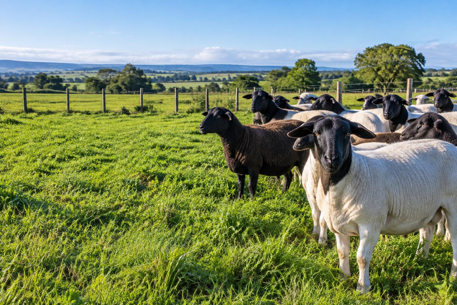 Rebanho de ovinos no campo